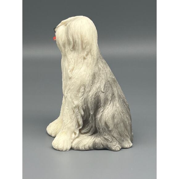 Vintage Made in Italy Seated Sheepdog Figuring Hand Painted Poodle Happy Doggie - Picture 5 of 11